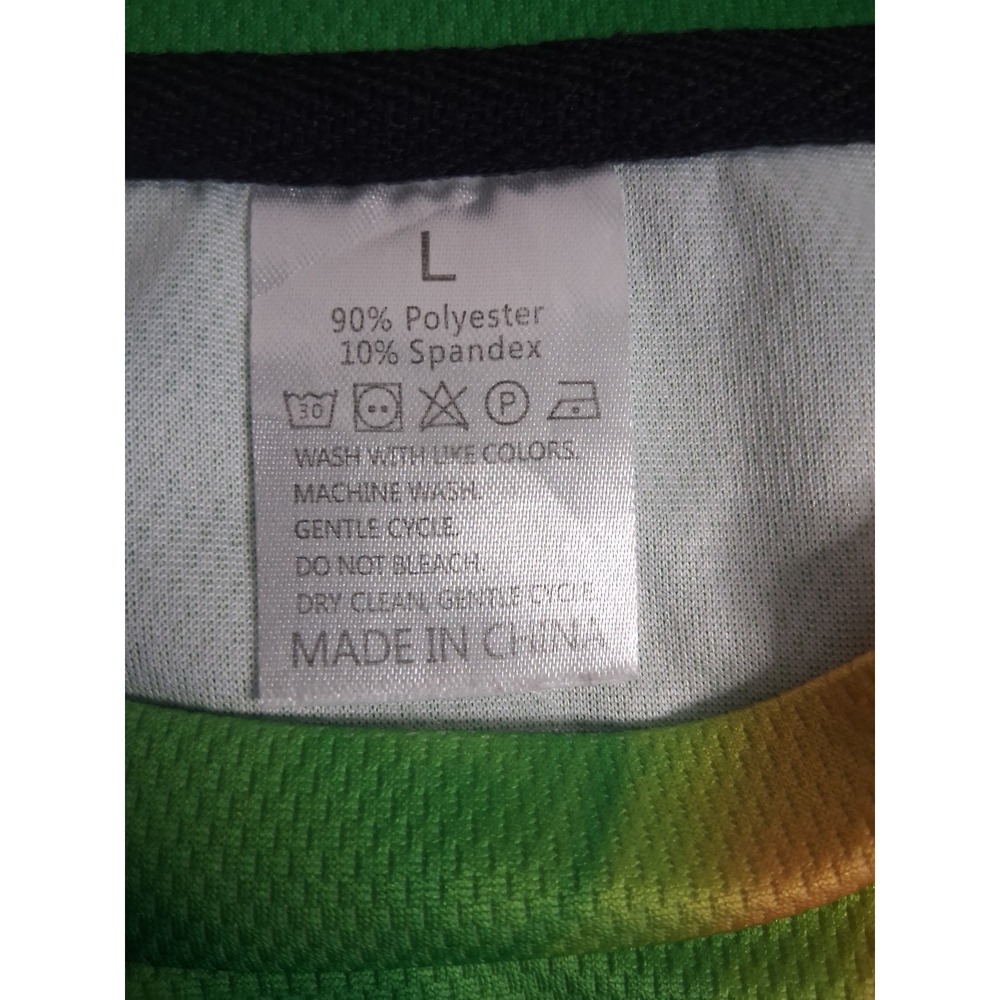 Bob Marley Rasta Graphic T-Shirt Mens Large Green Yellow Red AOP Colorblock Tee - Picture 4 of 7